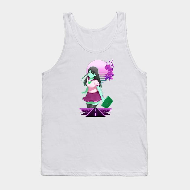 Anime School Girl Synthwave Tank Top by Shirt Vibin